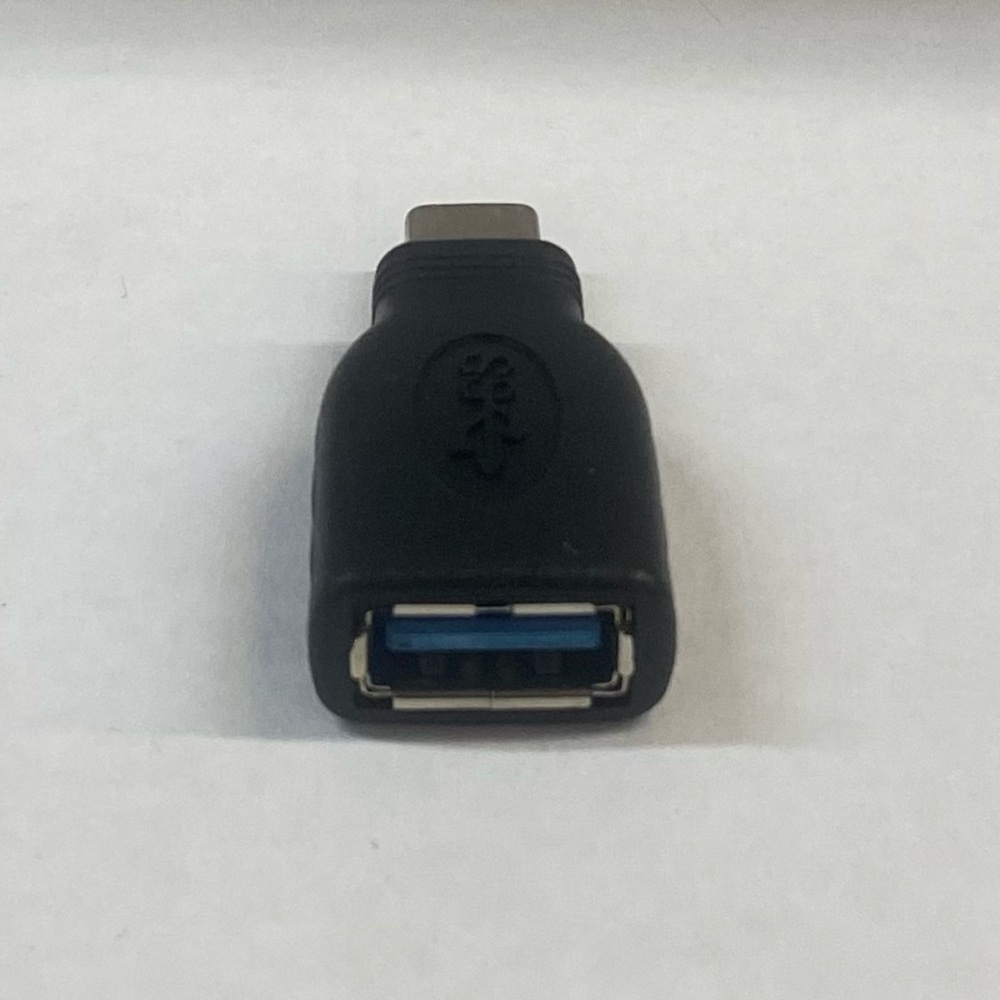 Black USB to USB-C adapter.